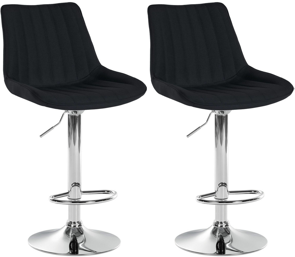 Lot de 2 tabourets de bar toni tissu chrome