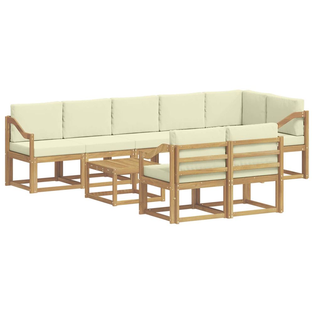 Ensemble de canapés d'extérieur 9 pc blanc et crème polyester