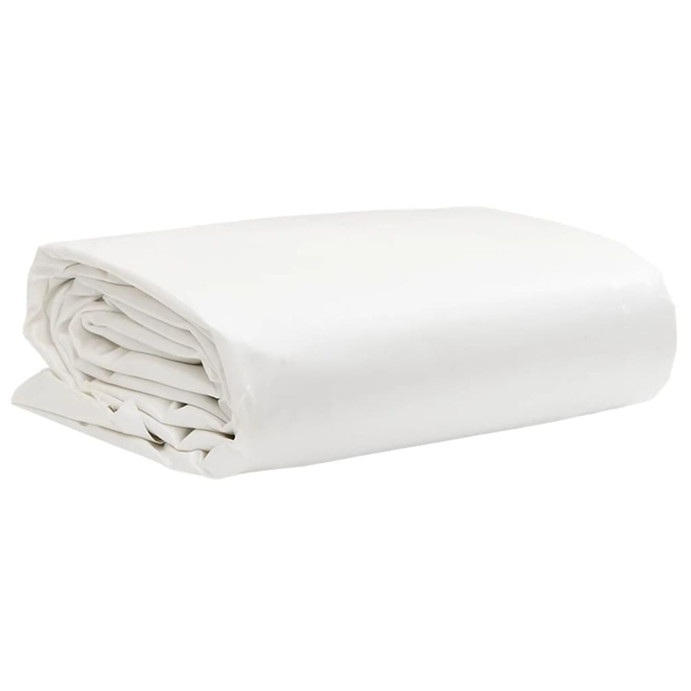 Bâche 650g / m² blanc 5 x 7 m toile avec revêtement en pvc