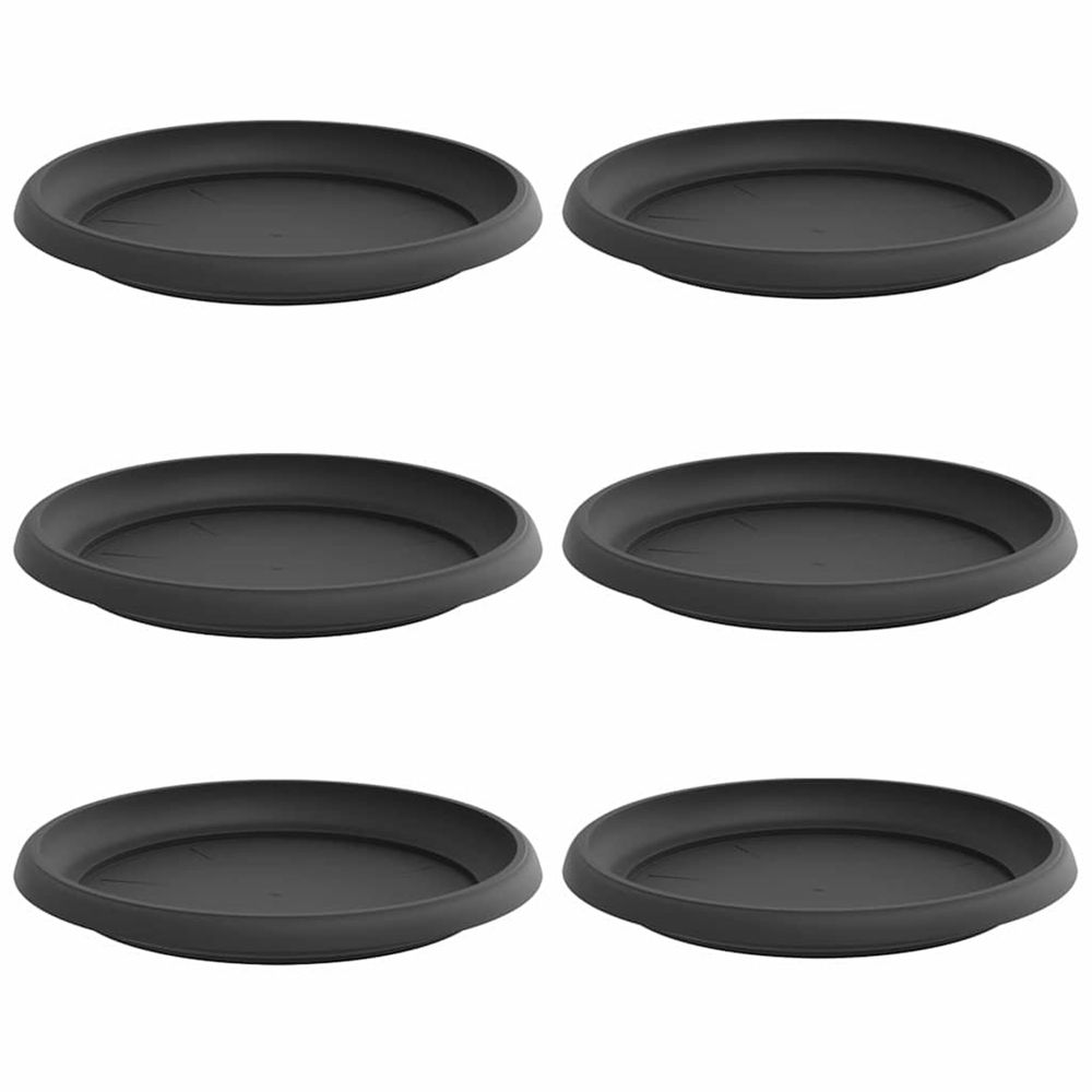 Plateau à fleurs rond 6 pc noir ø 21,5 x 2,5 cm plastique