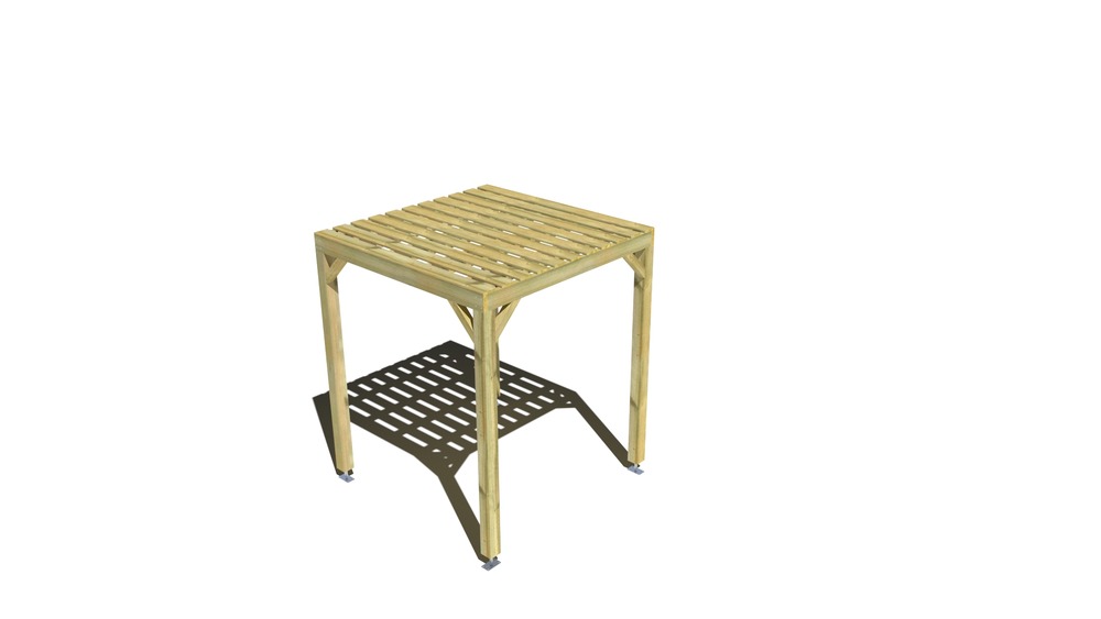 Pergola bois • 2m x 2m • indépendante • sens largeur • platelage bois • livraison comprise