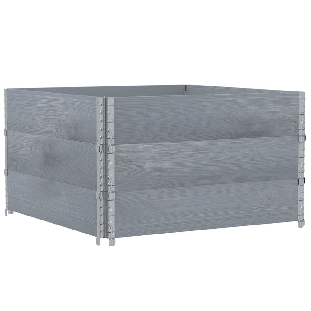 Jardinière gris 100x100 cm bois de pin massif