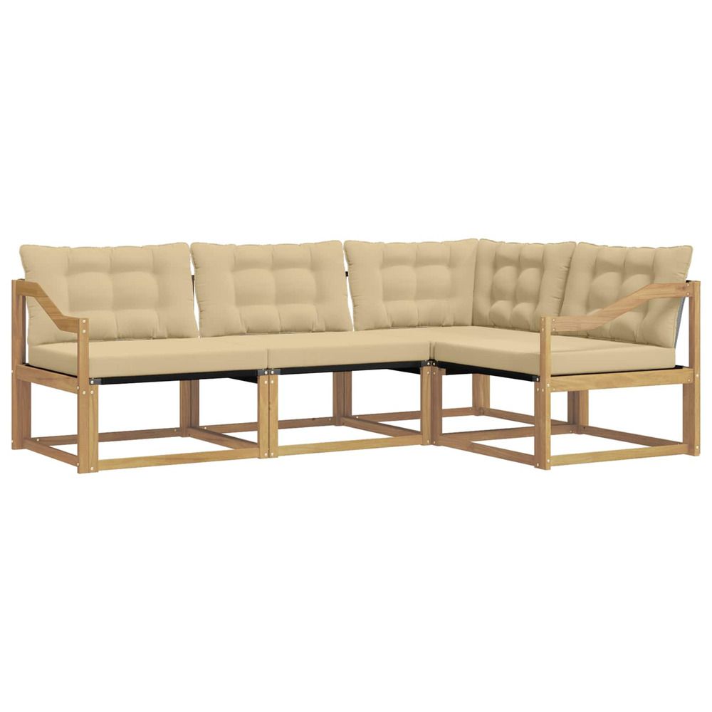 Ensemble de canapés d'extérieur 4 pc blanc et beige