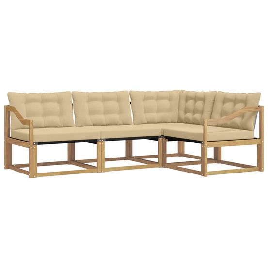 Ensemble de canapés d'extérieur 4 pc blanc et beige
