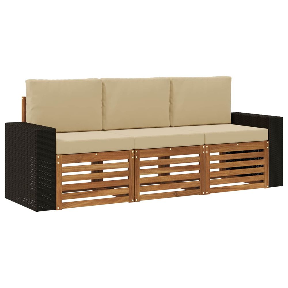 Ensembles de canapés 3 pc bois d'acacia massif