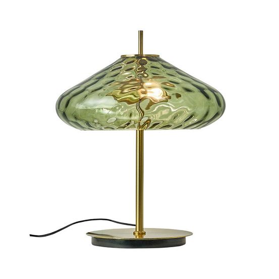 Lampe à poser led cyrus verte verre métal 40x40x53cm