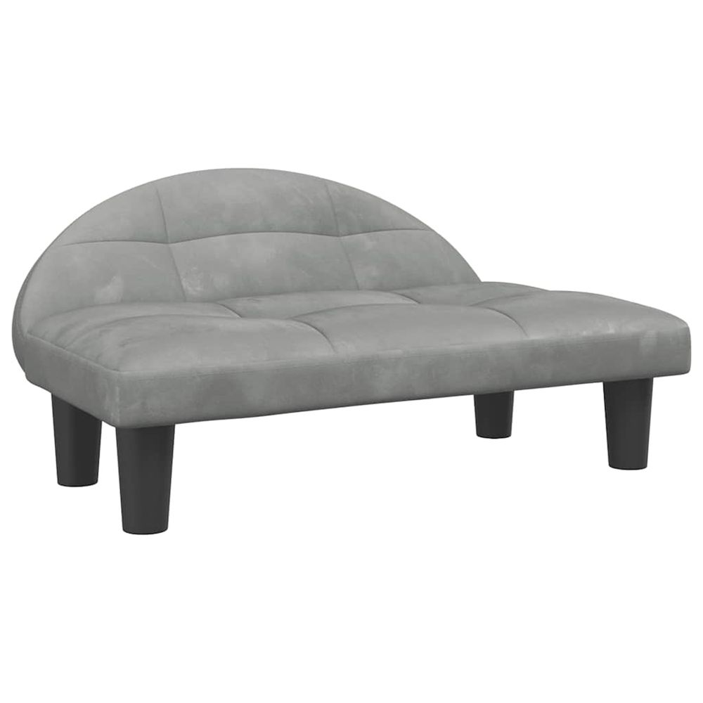 Lit pour chien gris clair 70x52x30 cm velours