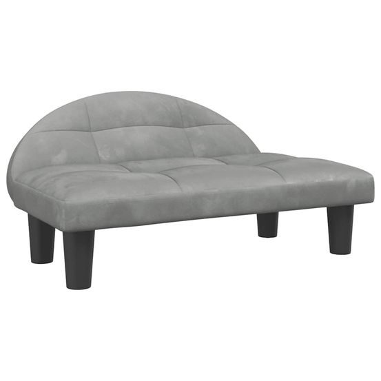 Lit pour chien gris clair 70x52x30 cm velours