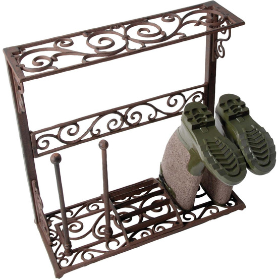 Porte bottes de jardin en fonte 2 paires