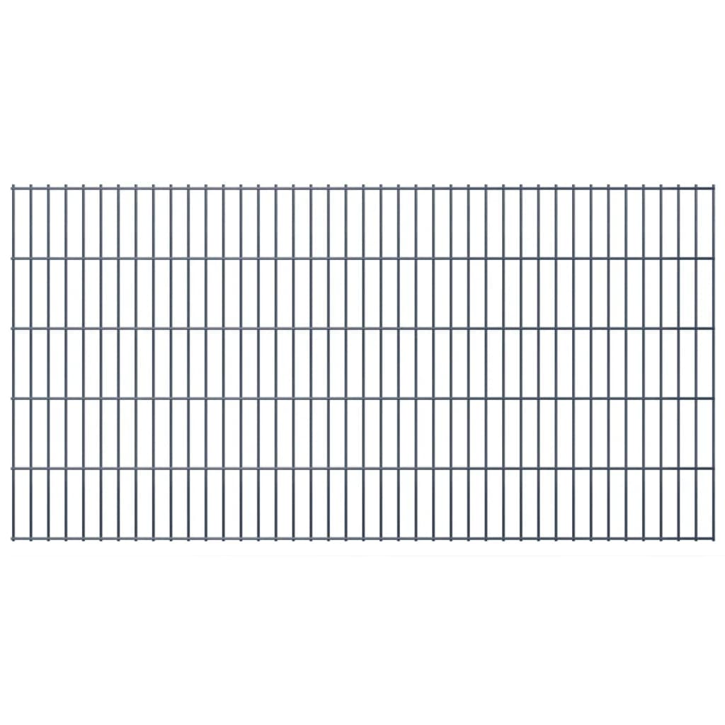 Panneaux de clôture de jardin 2d 2,008x1,03 m 4 m total gris