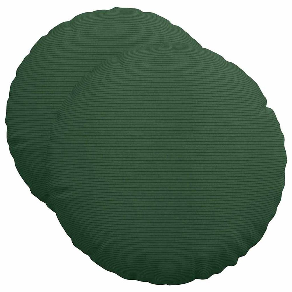 Coussins de siège 2 pc tissu en velours côtelé vert foncé