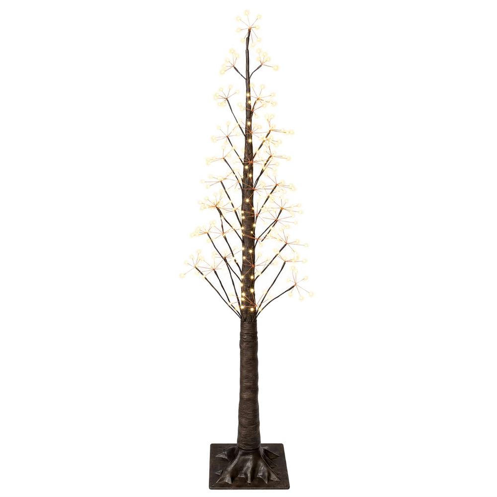 Sapin de noël lumineux marron 150 cm plastique 304 led