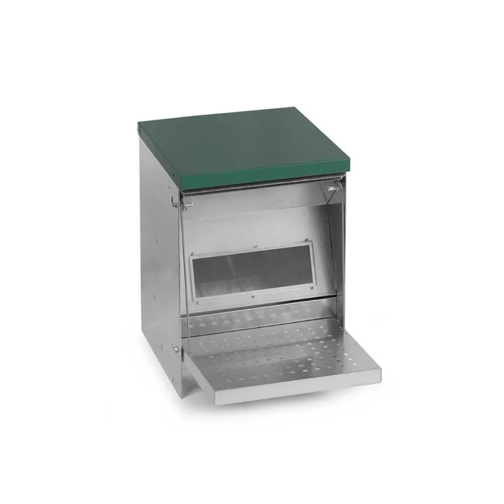 Mangeoire trémie anti-nuisible rooster 5kg - acier galvanisé pour volailles