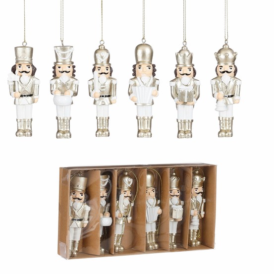 Mica decorations ornament lot de casse-noisette - 6 pièces - doré