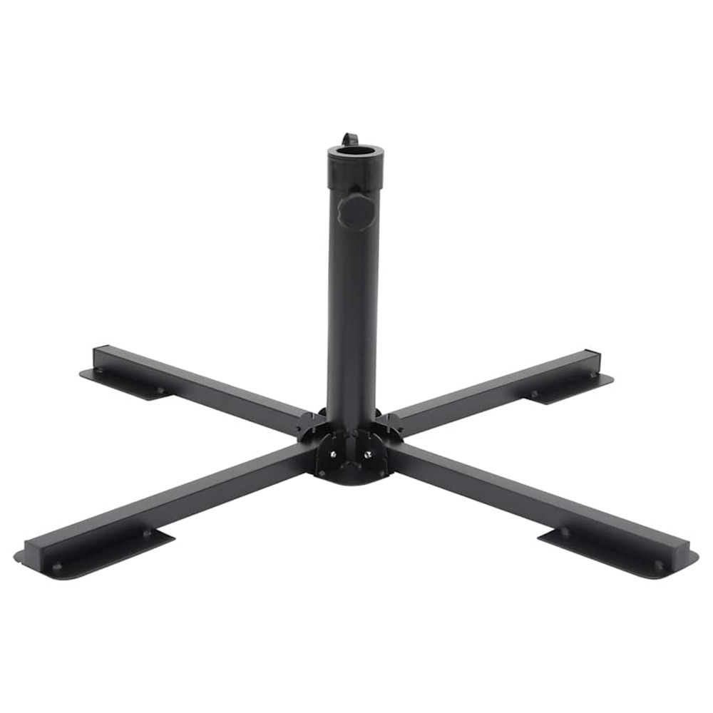 Base de parasol pliable pour mât ø38/48 mm noir brillant acier