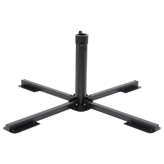 Base de parasol pliable pour mât ø38/48 mm noir brillant acier
