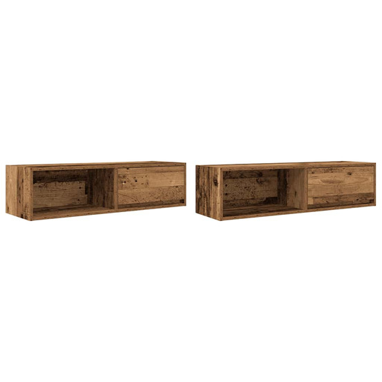 Meubles tv 2 pcs vieux bois 100x31x25,5 cm bois d'ingénierie