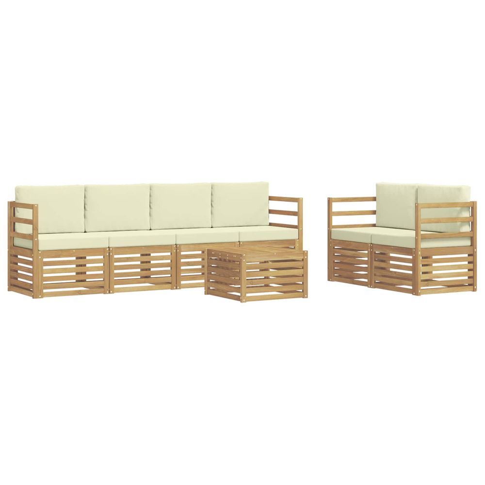 Ensemble de canapés d'extérieur 7 pc blanc et crème polyester
