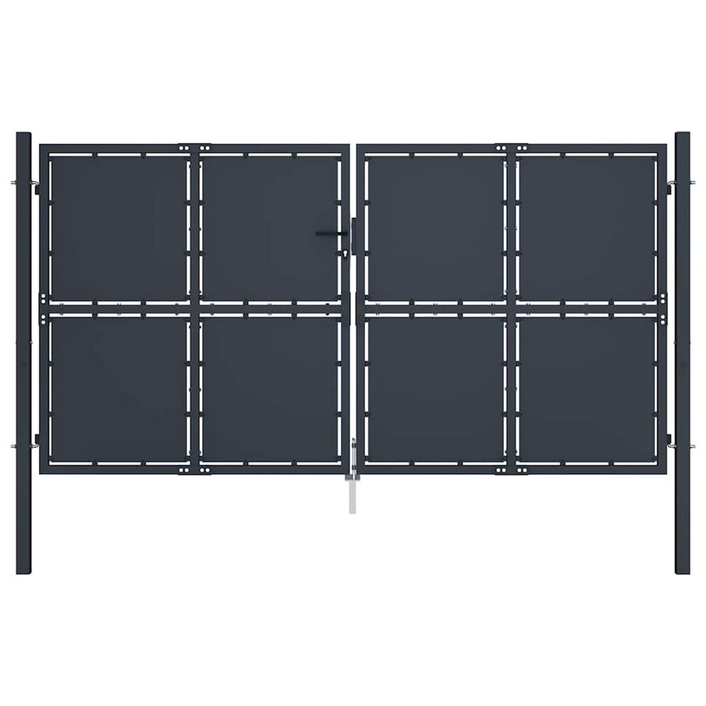Portail de jardin en acier 300 x 175 cm anthracite