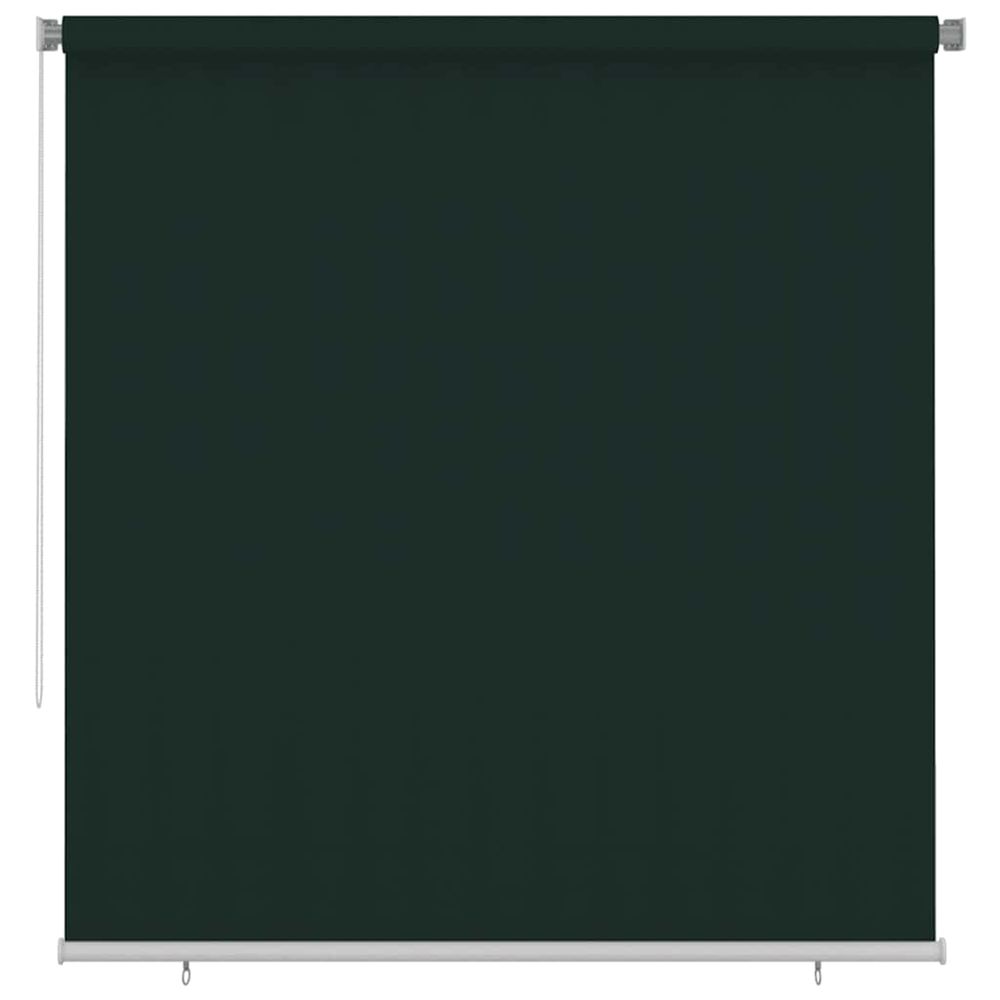 Store roulant d'extérieur 225 (l) x 230 (h) cm vert foncé hdpe
