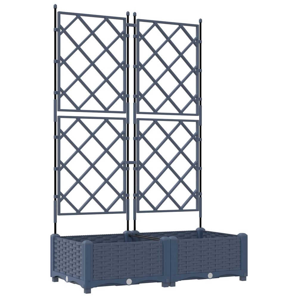 Cache-pot de jardin 2 pc gris 80 x 40 x 125,5 cm pp