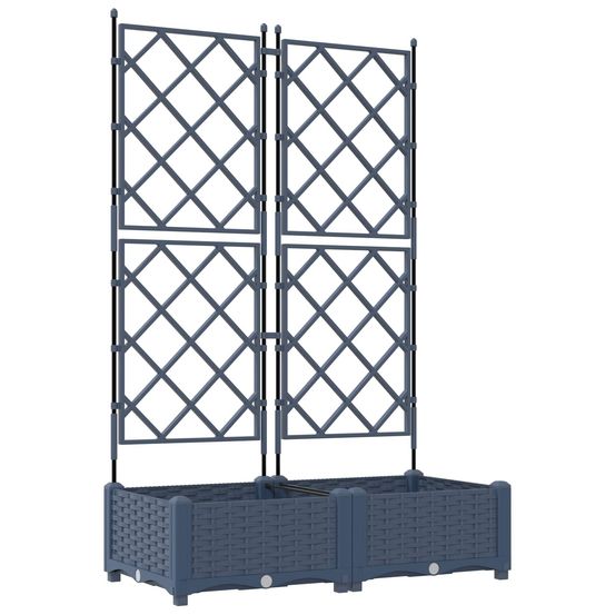 Cache-pot de jardin 2 pc gris 80 x 40 x 125,5 cm pp