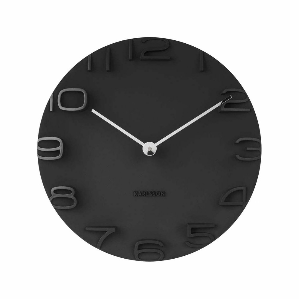 Horloge moderne avec aiguilles chromées on the edge noir