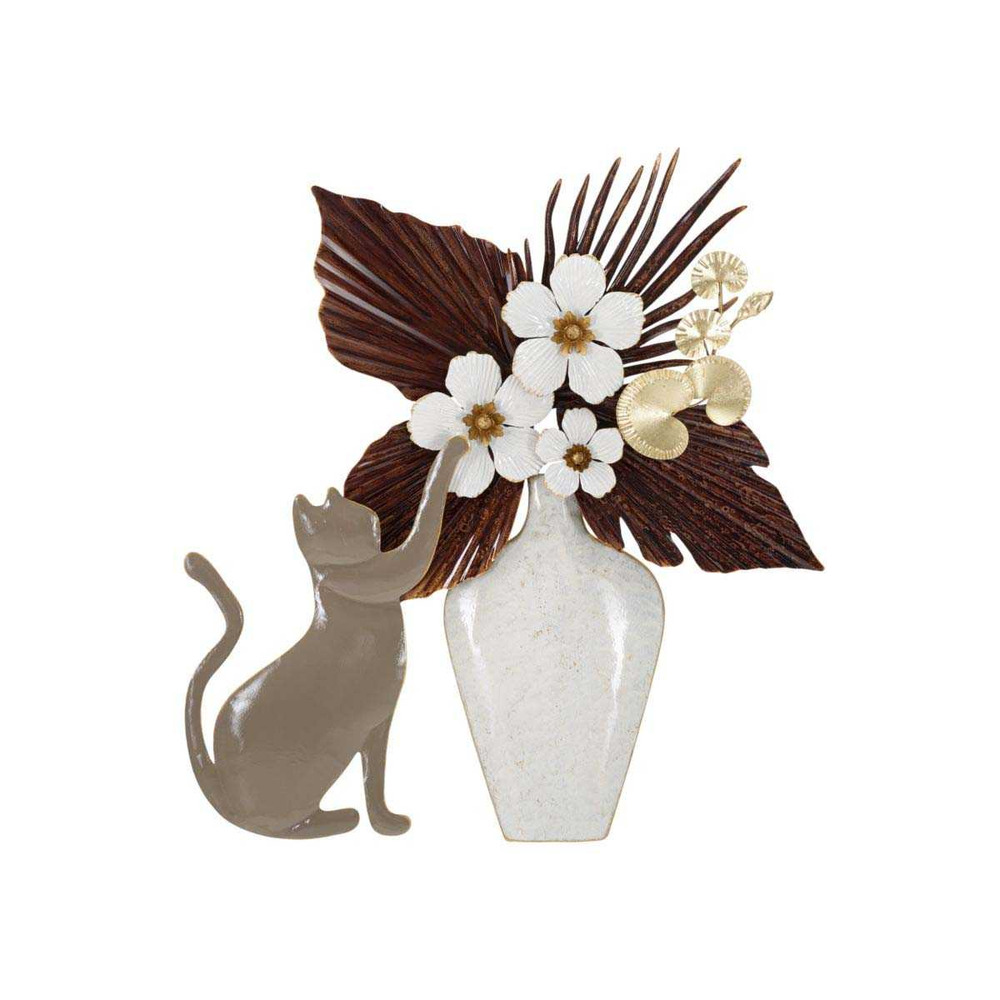 Décoration murale en métal cat 54.6 x 8.9 x 59.7 cm