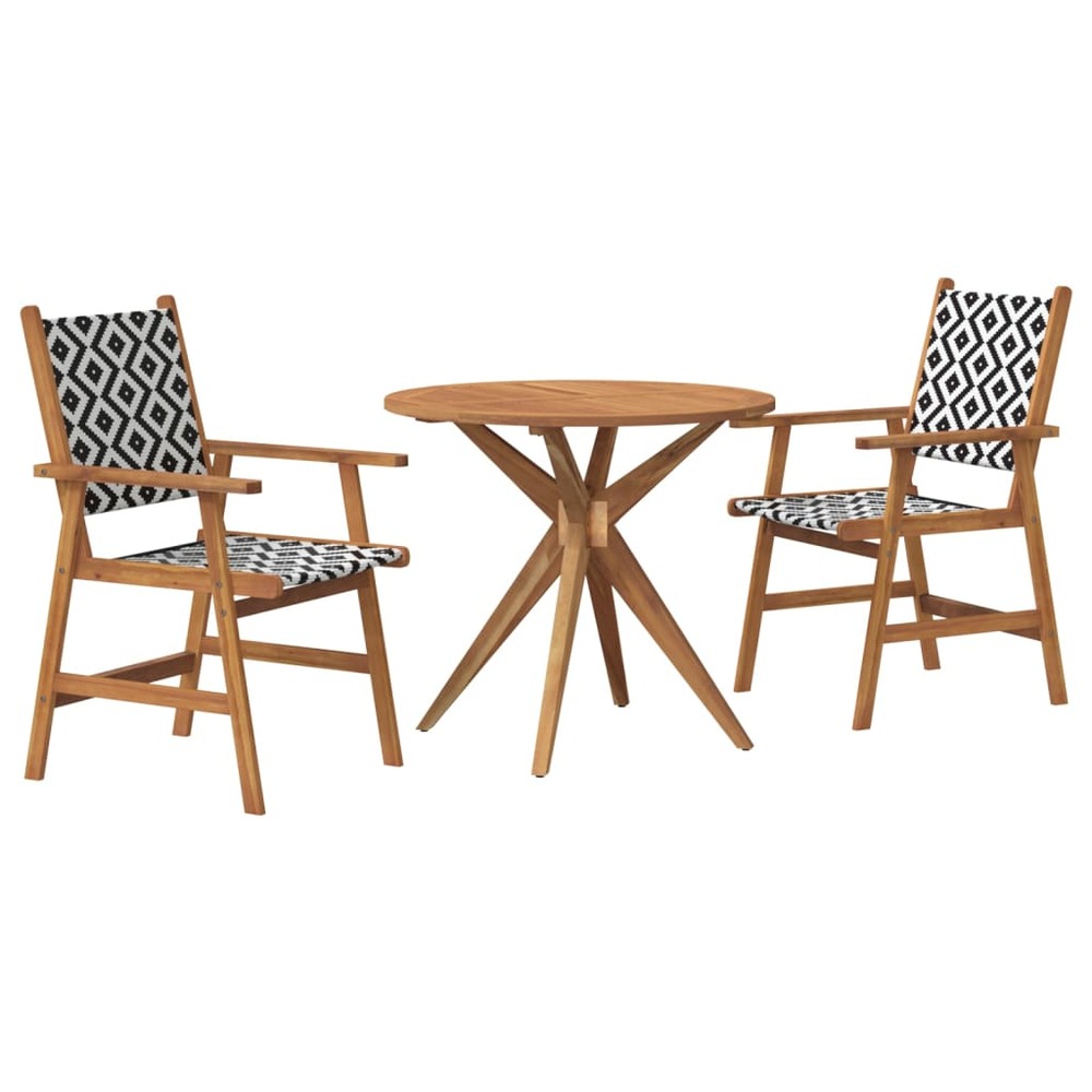 Ensemble à manger de jardin 3 pcs bois d'acacia solide