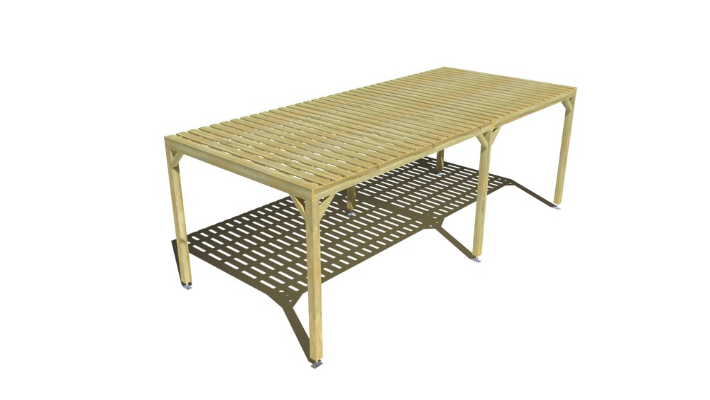 Pergola bois • 7m x 3m • indépendante • sens largeur • platelage bois • livraison comprise