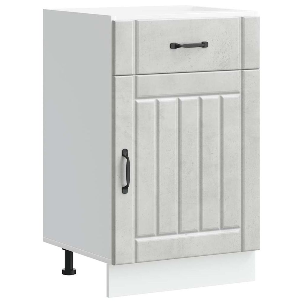 Armoire de cuisine lucca gris béton bois ingénierie