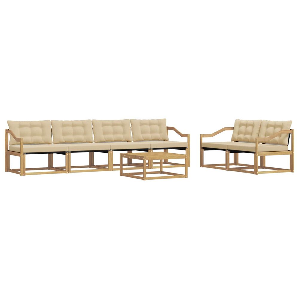 Ensemble de canapés d'extérieur 7 pc blanc et beige