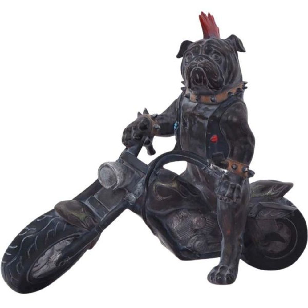 Statuette animal motard en polyrésine chien