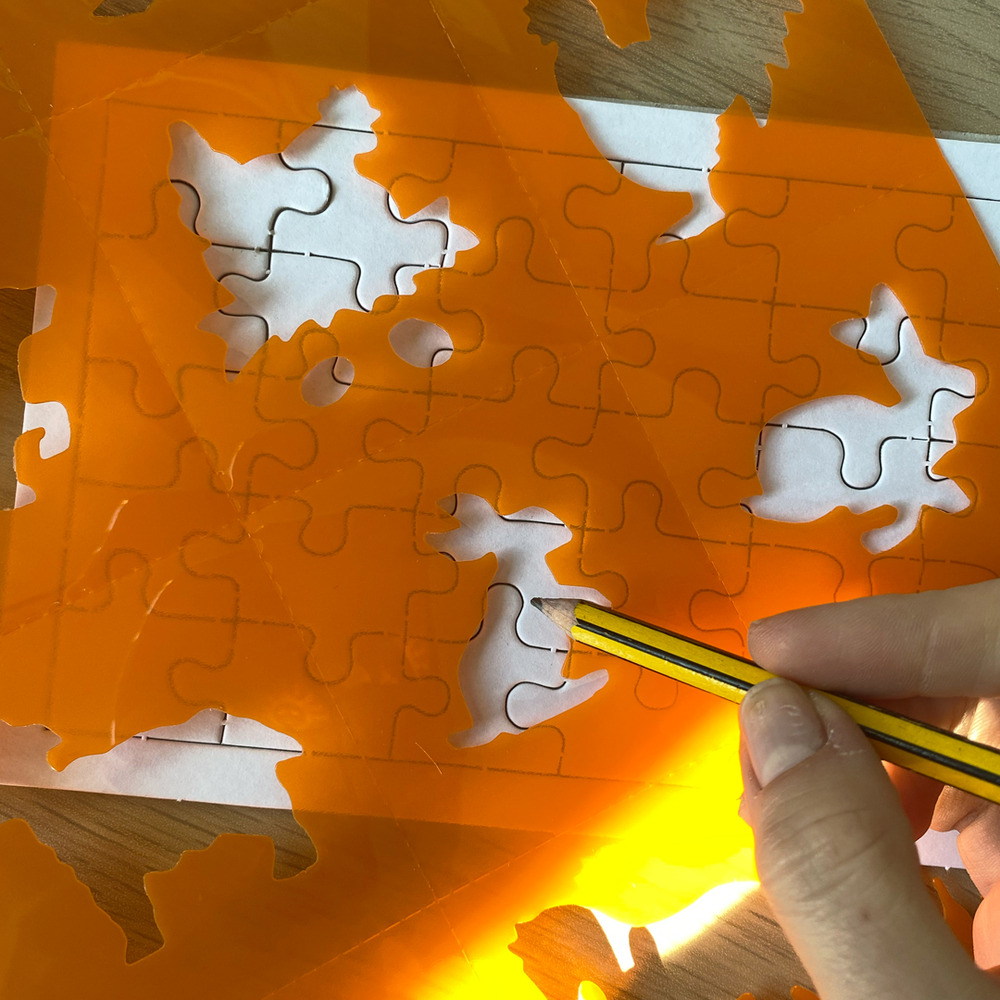 Kit puzzle vierge à personnaliser (30 pièces) + pochoir
