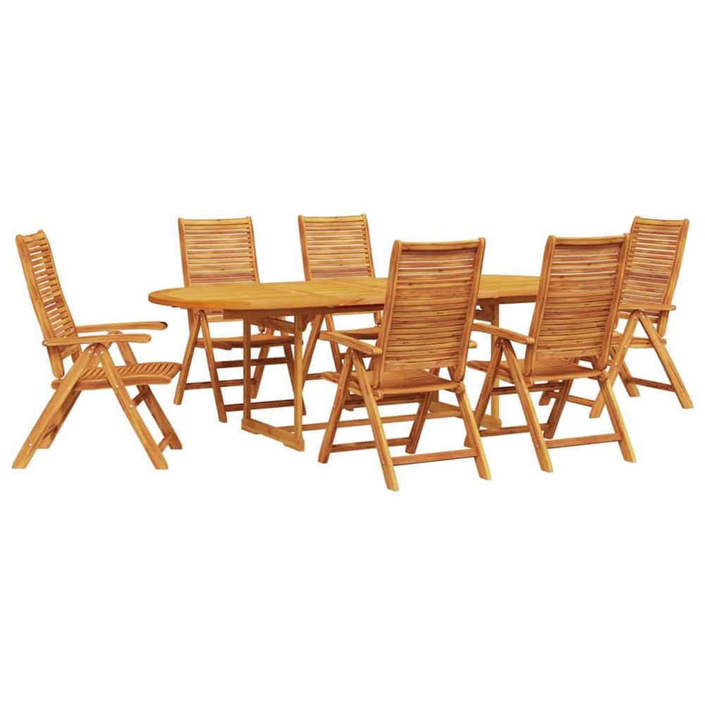 Ensemble de salle à manger pour jardin 7 pc marron