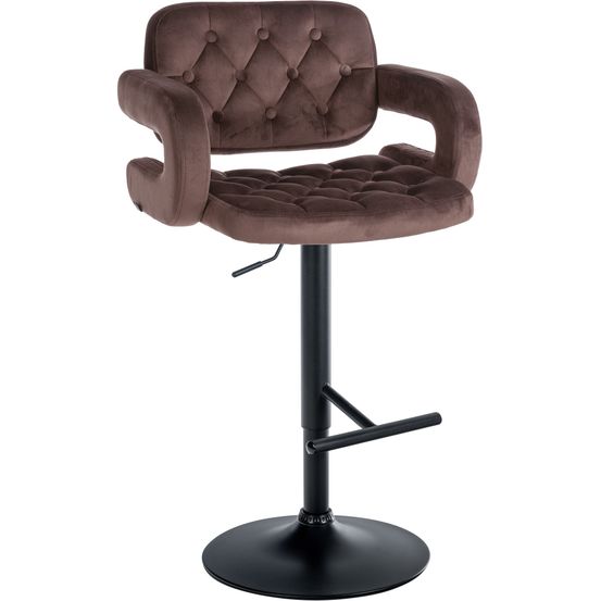 Tabouret de bar dublin velours noir