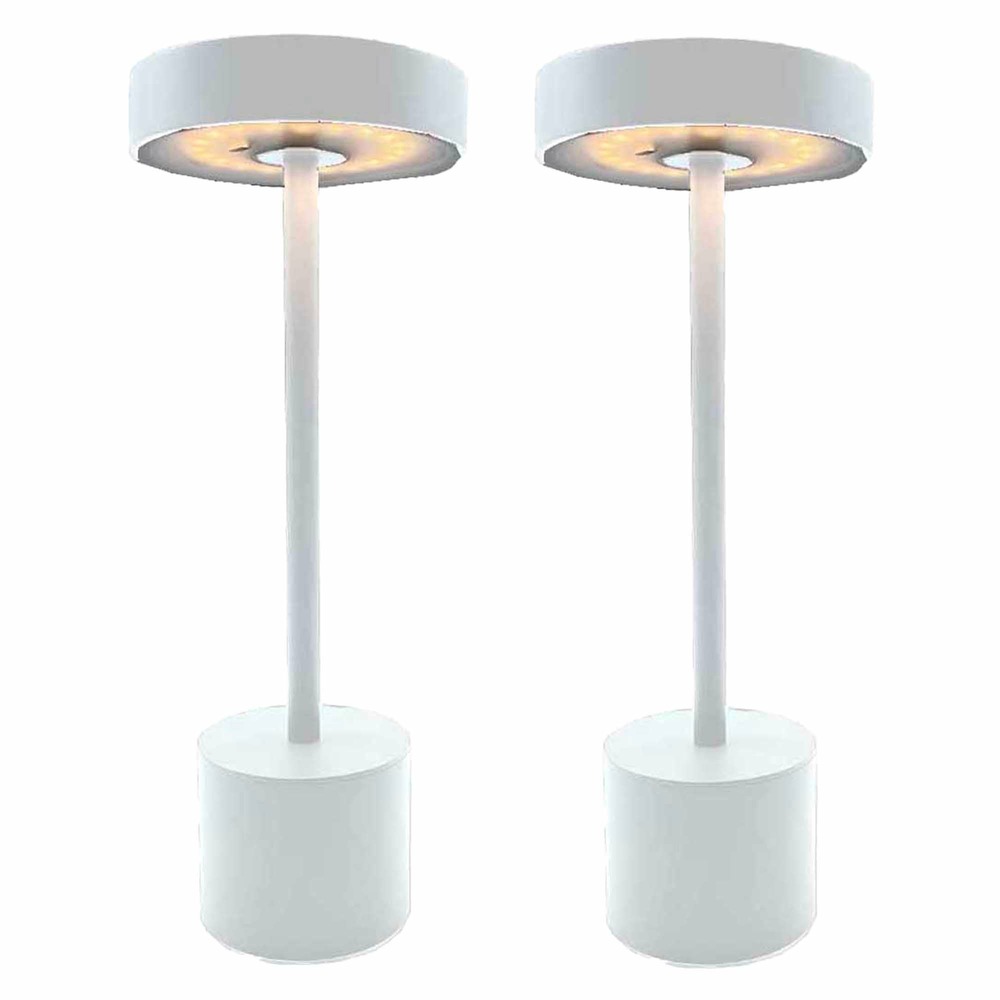 2 lampe de table sans fil roby blanc h30cm