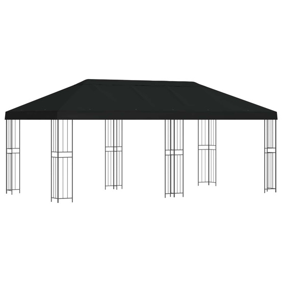 Gazebo avec murs latéraux 6 x 3 m noir polyester et acier 190