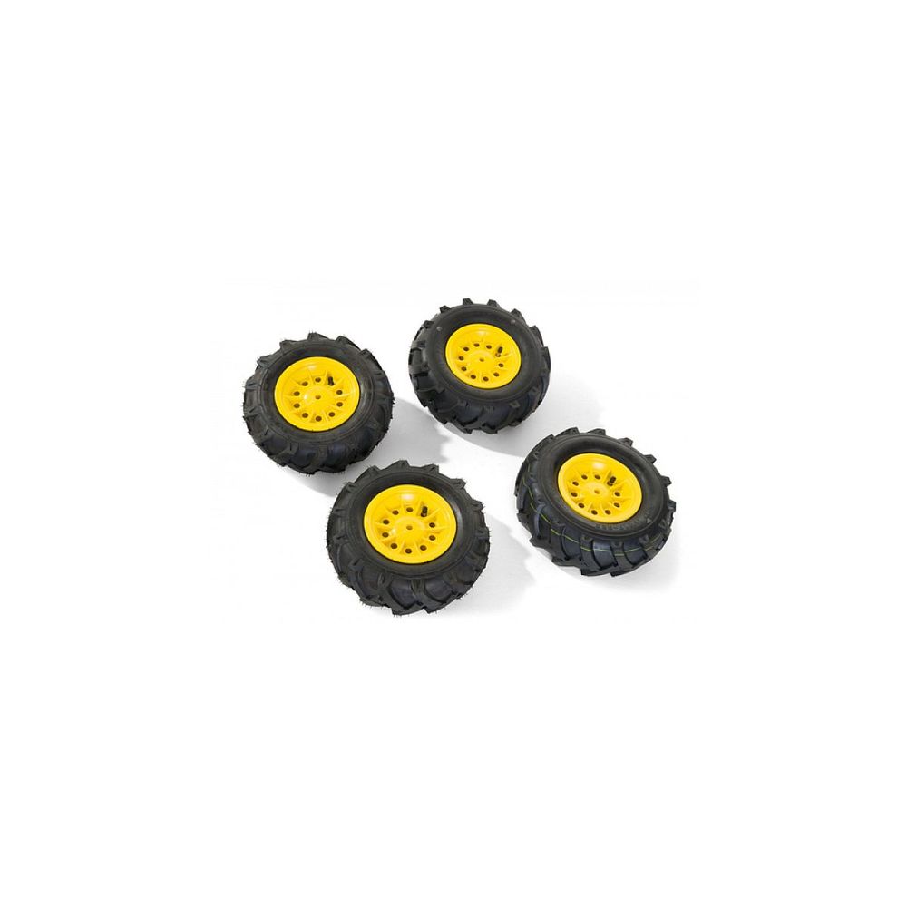 Trac air tyres 4 pneus de tracteur noir et jaune