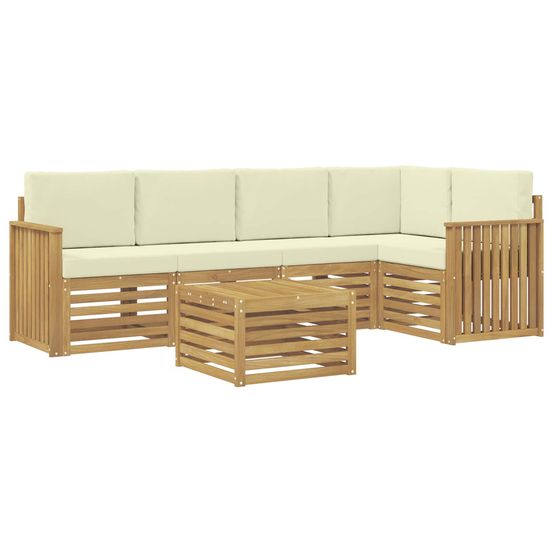 Ensemble de canapés d'extérieur 6 pc blanc et crème polyester