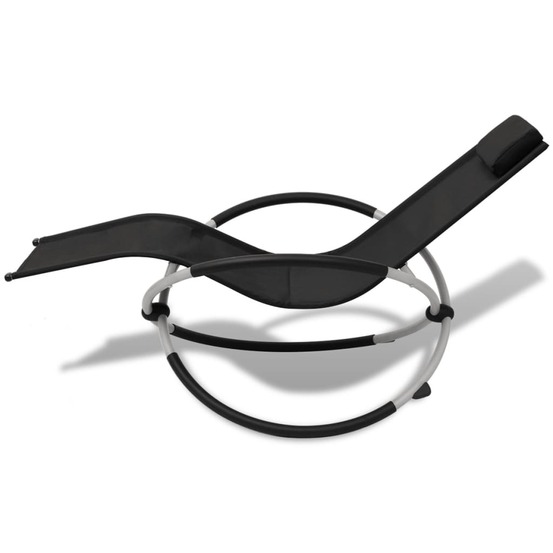 Chaise longue géométrique d'extérieur acier noir et gris