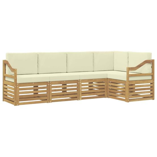 Ensemble de canapés d'extérieur 5 pc blanc et crème polyester