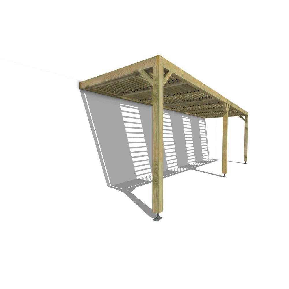 Pergola bois • 8m x 2m • adossée • sens profondeur • lames orientables bioclimatiques incluses • livraison comprise