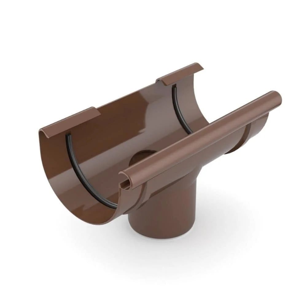 Naissance de gouttière marron, raccord de gouttière système 100/63