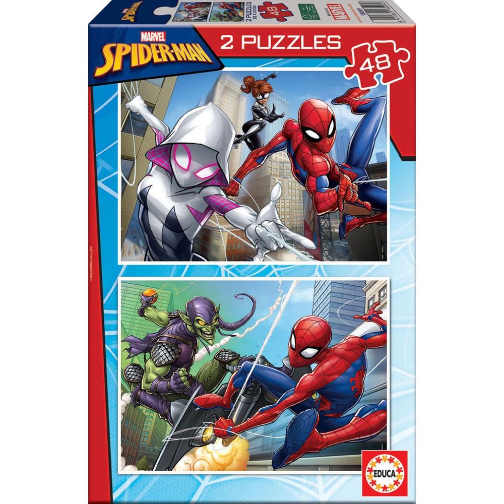 Puzzle 2 x 48 pcs - spiderman - marvel