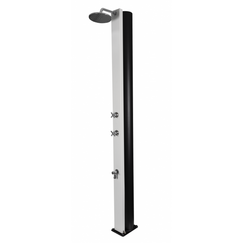 Douche de piscine solaire cross blanche avec rince pieds 40l