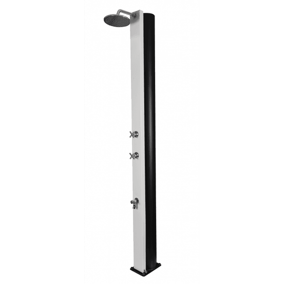 Douche de piscine solaire cross blanche avec rince pieds 40l
