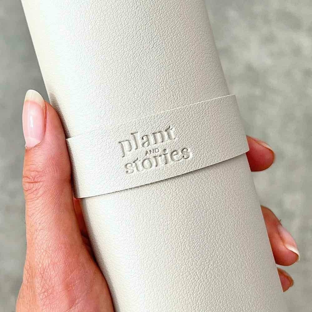 Grand tapis de rempotage en simili cuir - tapis de rempotage pour plantes - blanc soie