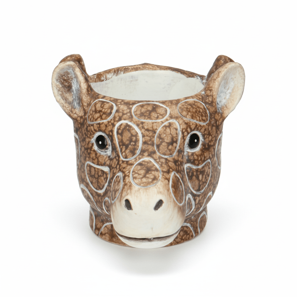 Pot de fleurs enfant motif girafe - brun - d.11cm