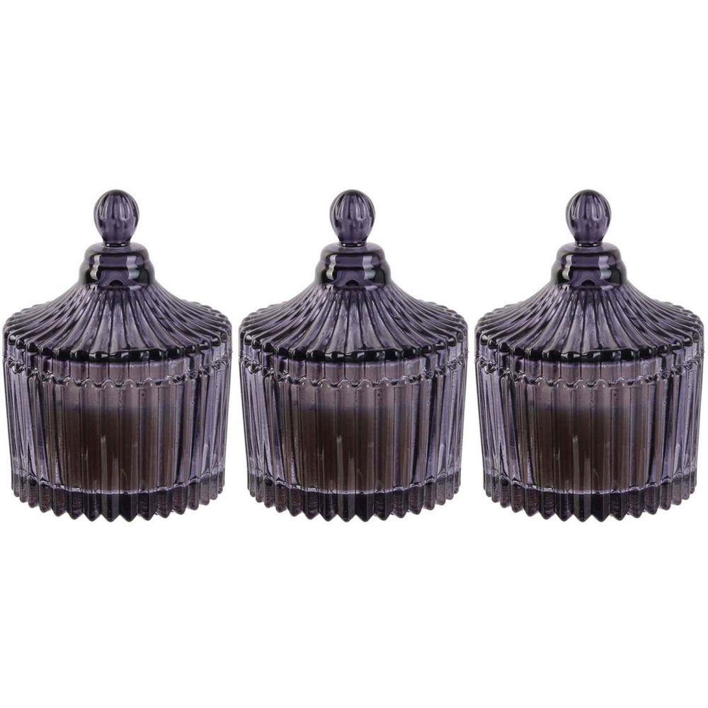 Bougie parfumée écrin en verre bohème 6.5 x 9 cm gris